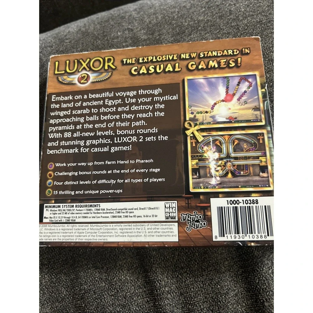 MumboJumbo Luxor 2 PC Mac CD-ROM Software OS X XP Multicolor Casual Puzzle Game